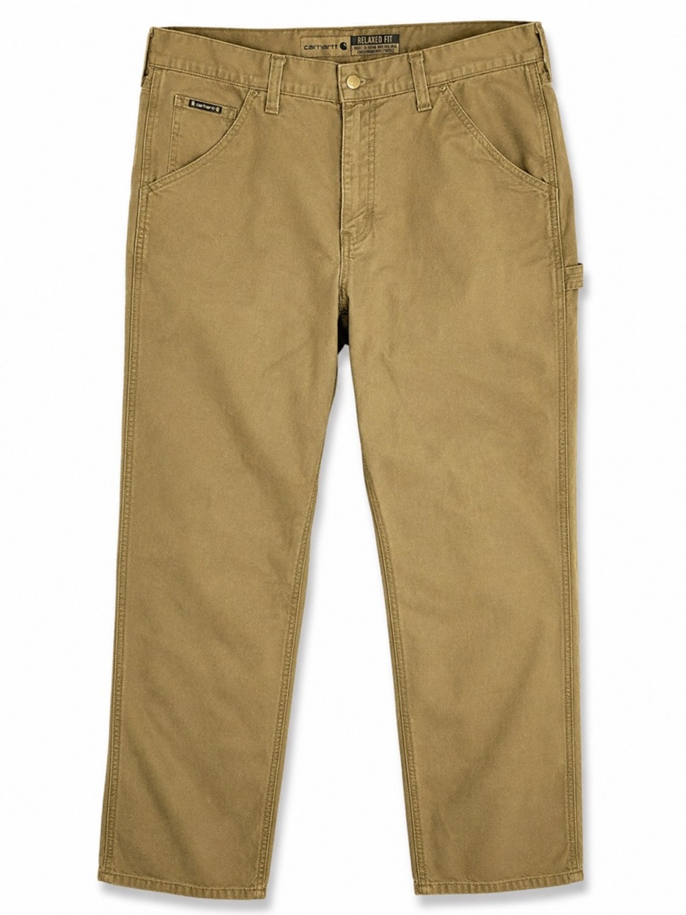 Carhartt Rugged Flex Work Pants 36x32 Khaki Canvas Stretch Relaxed